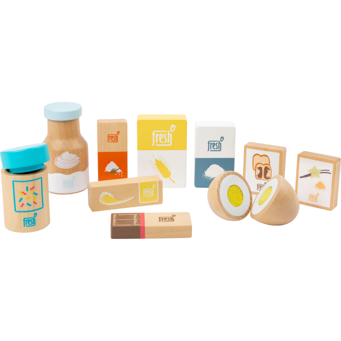 Small Foot Baking Ingredients Set | Wooden Pretend Play Toys | Front View | BeoVERDE.ie