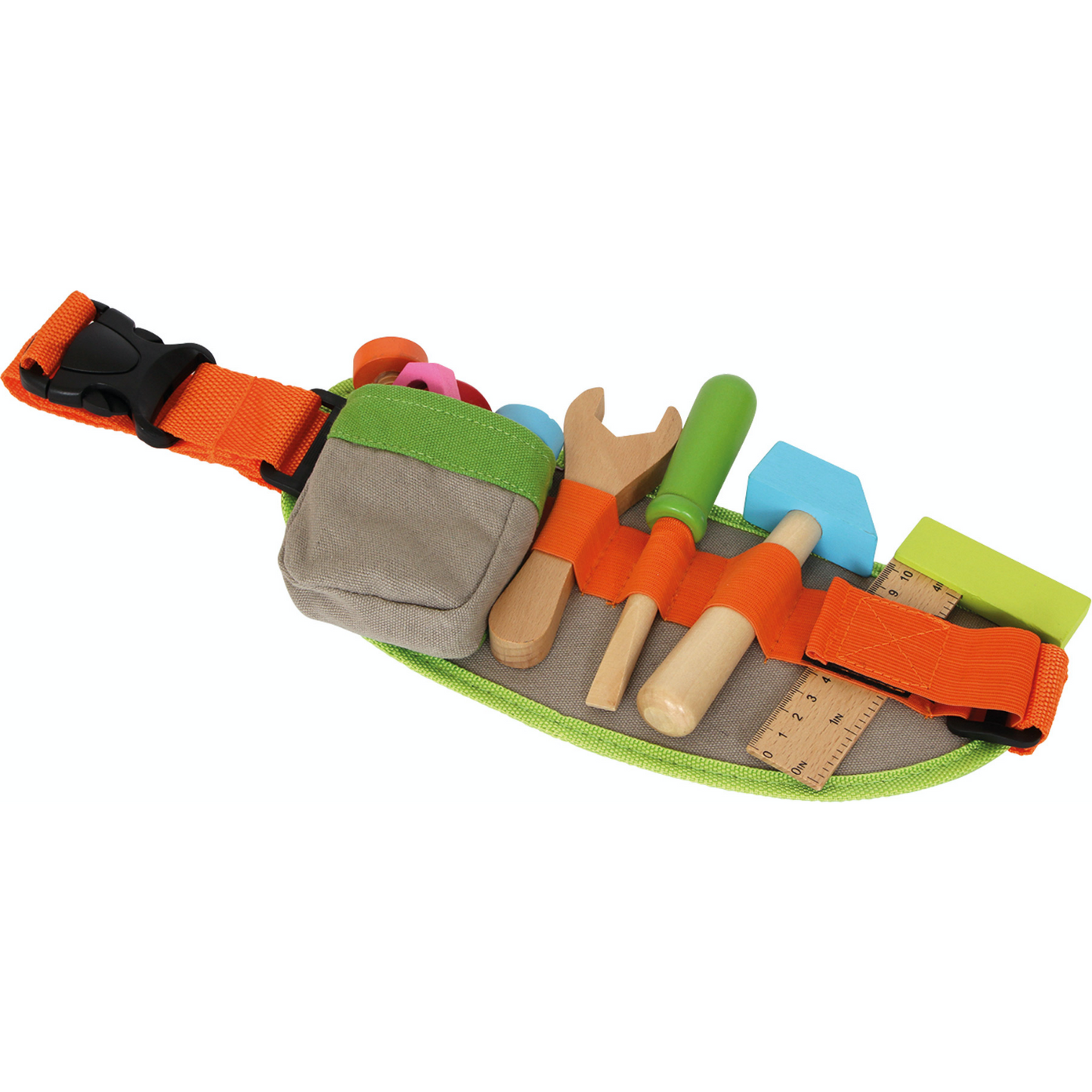 Small Foot Tool Belt | Wooden Pretend Play Toys | Front View | BeoVERDE.ie