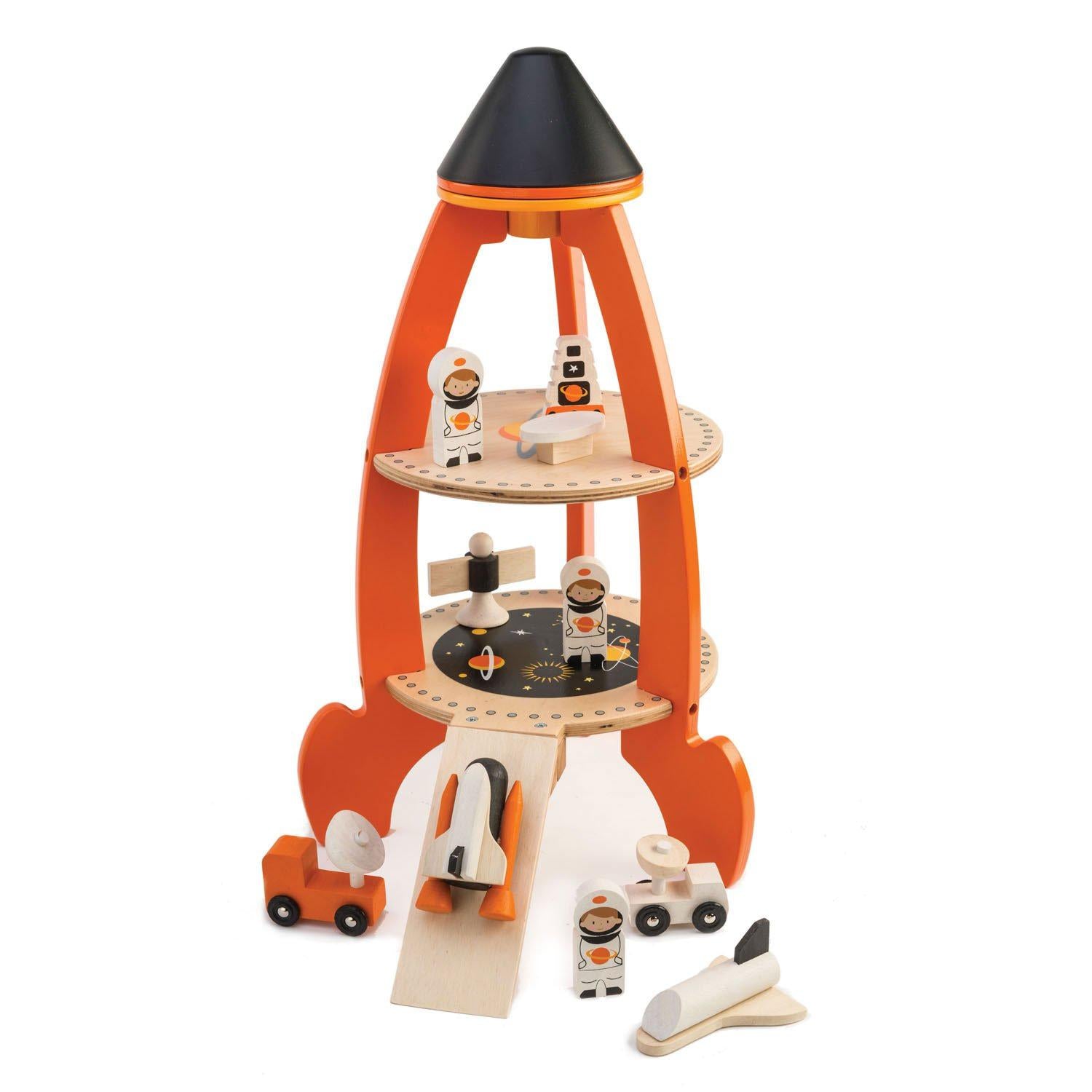 Tender Leaf Toys Cosmic Rocket Set | Wooden Toy Play Set For Kids | Front View | BeoVERDE.ie
