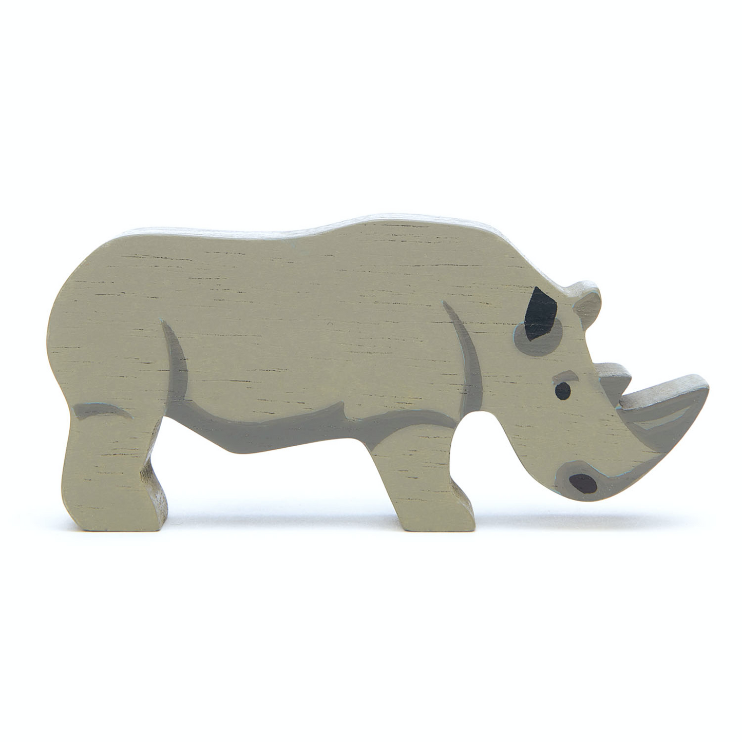 Tender Leaf Safari Rhinoceros | Hand-Crafted Wooden Animal Toy | BeoVERDE.ie