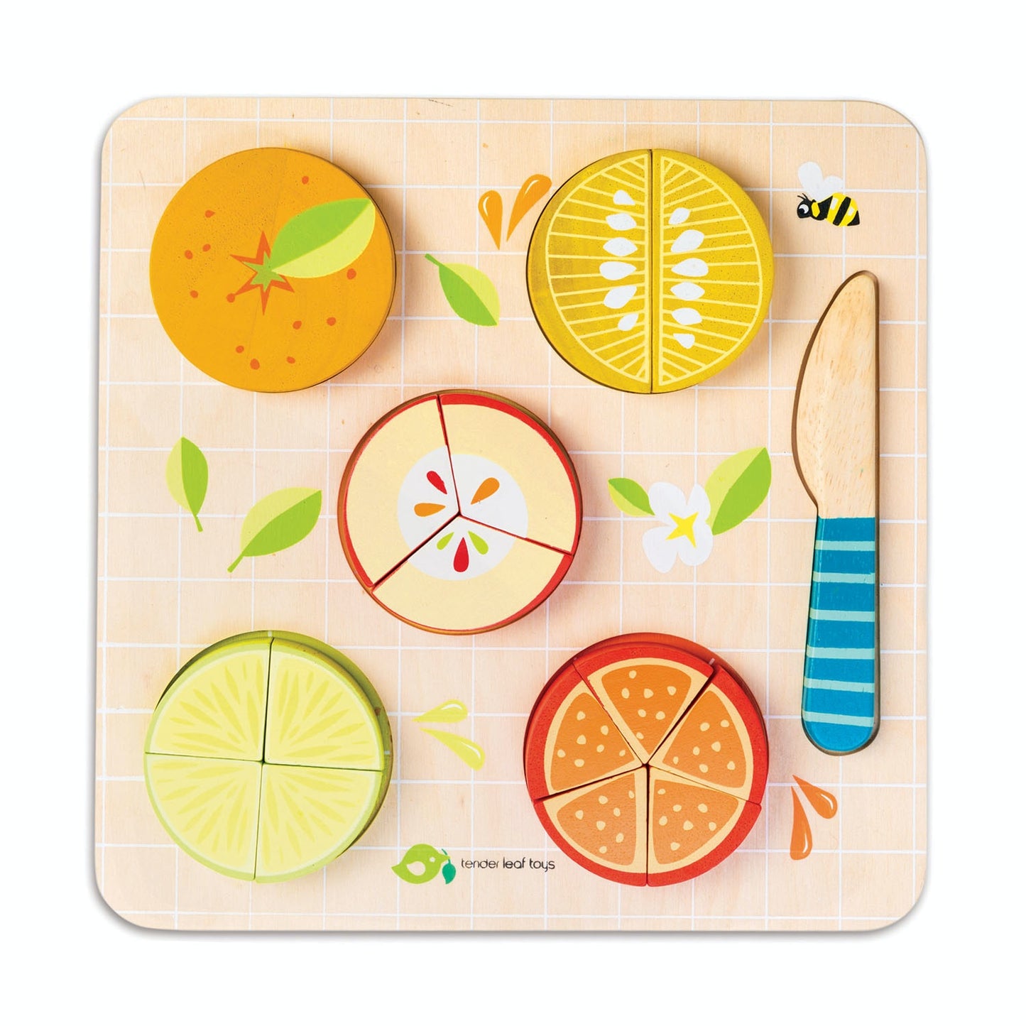 Citrus Fractions | Hand-Crafted Wooden Educational Toy | Front View | Tender Leaf Toys| BeoVERDE.ie