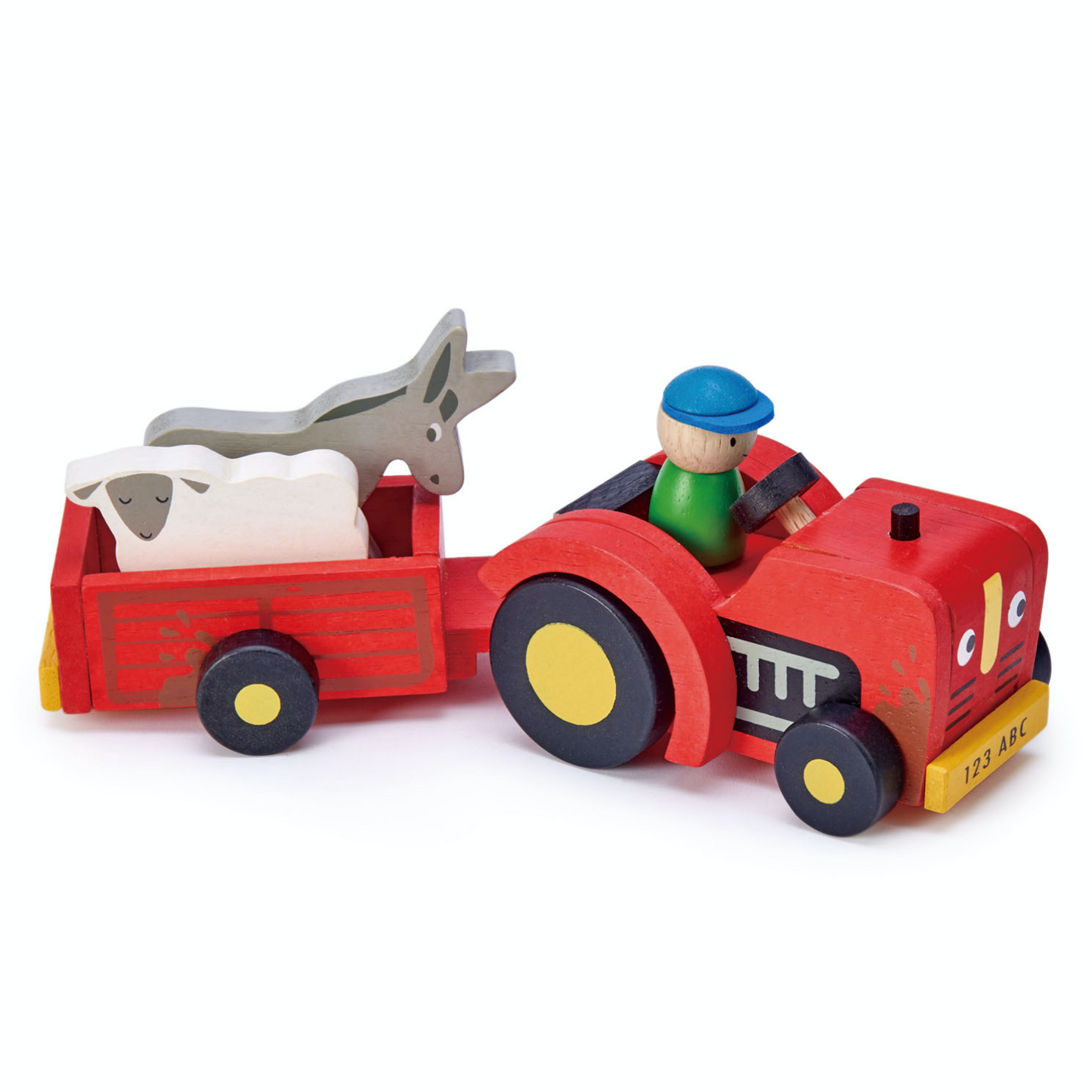 Tender Leaf Tractor And Trailer Set Side View | Hand-Crafted Wooden Toys | BeoVERDE.ie
