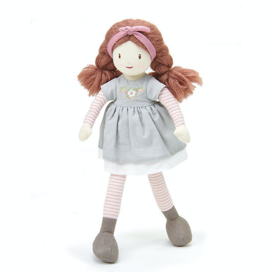 ThreadBear Design Alma Autumn Rag Doll | Hand-Crafted Rag Doll | Soft Cotton Children’s Doll | Front View – Rag Doll Alma Standing | BeoVERDE.ie