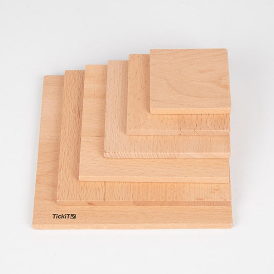 Natural Wooden Square Panels | 6 Pieces | Wooden Activity Toy