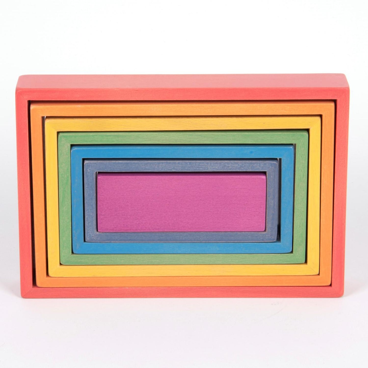 Wooden Rainbow Rectangles | 7 Pieces | Wooden Activity Toy