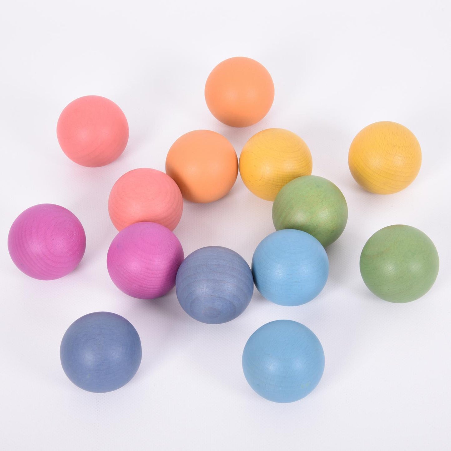 TickiT Rainbow Wooden Balls | Wooden Loose Parts | Open-Ended Toys | Front View | BeoVERDE.ie