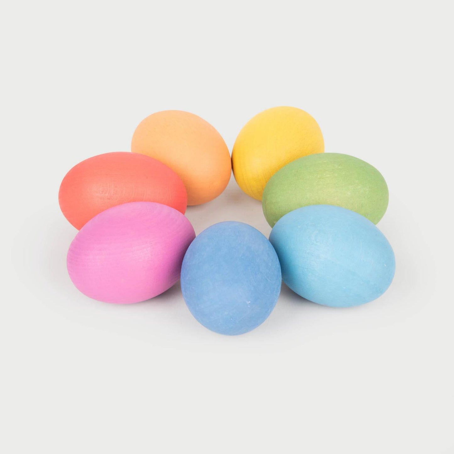 TickiT Rainbow Wooden Eggs | Wooden Loose Parts | Open-Ended Toys | Front View | BeoVERDE.ie
