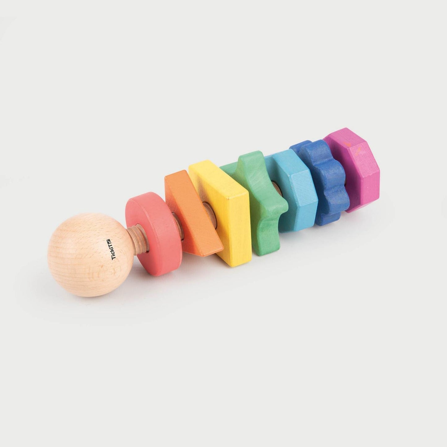 TickiT Rainbow Wooden Shape Twister | Open-Ended Play Toy | Front View | BeoVERDE.ie