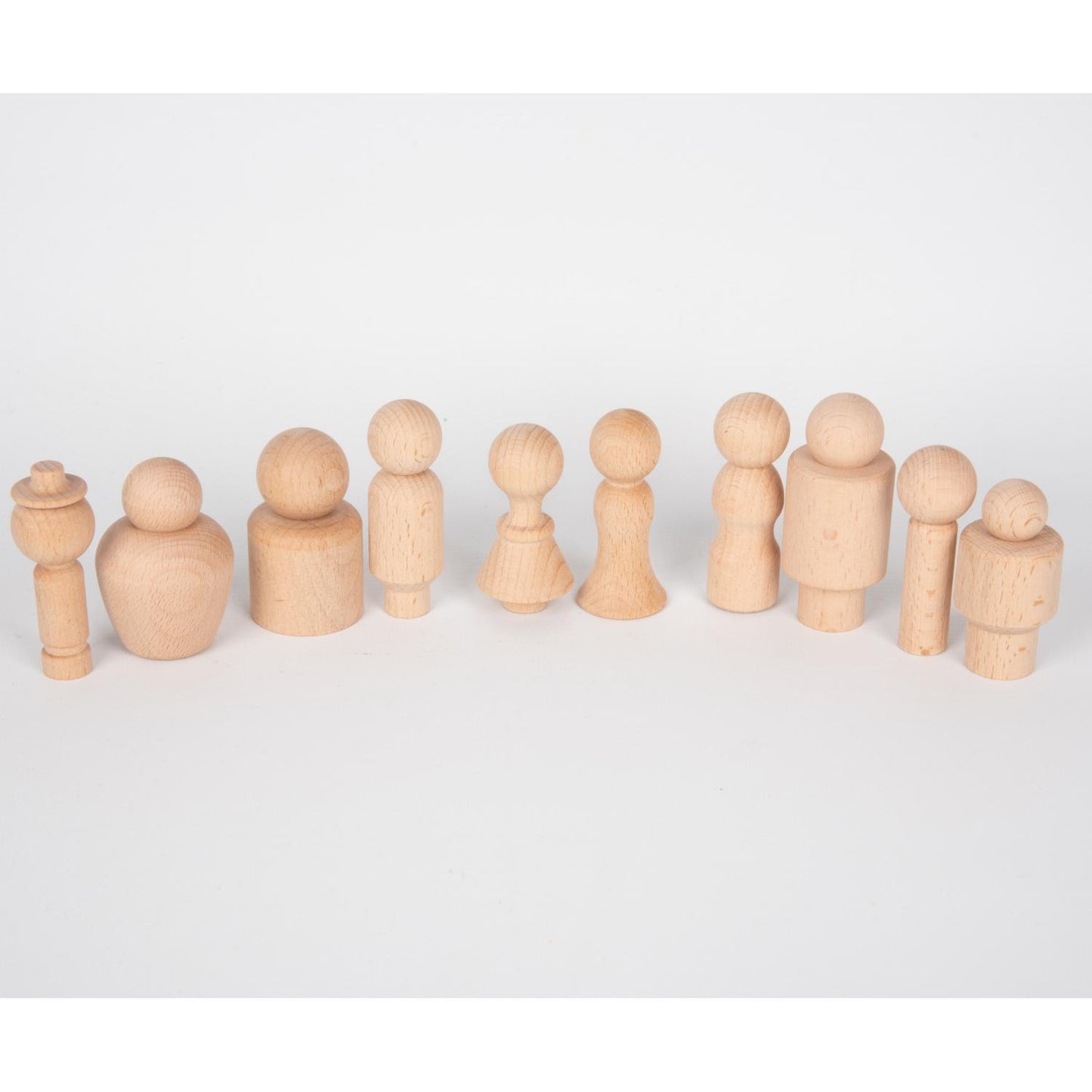 TickiT Natural Wooden Community Figures | Open-Ended Toys | Front View | BeoVERDE.ie
