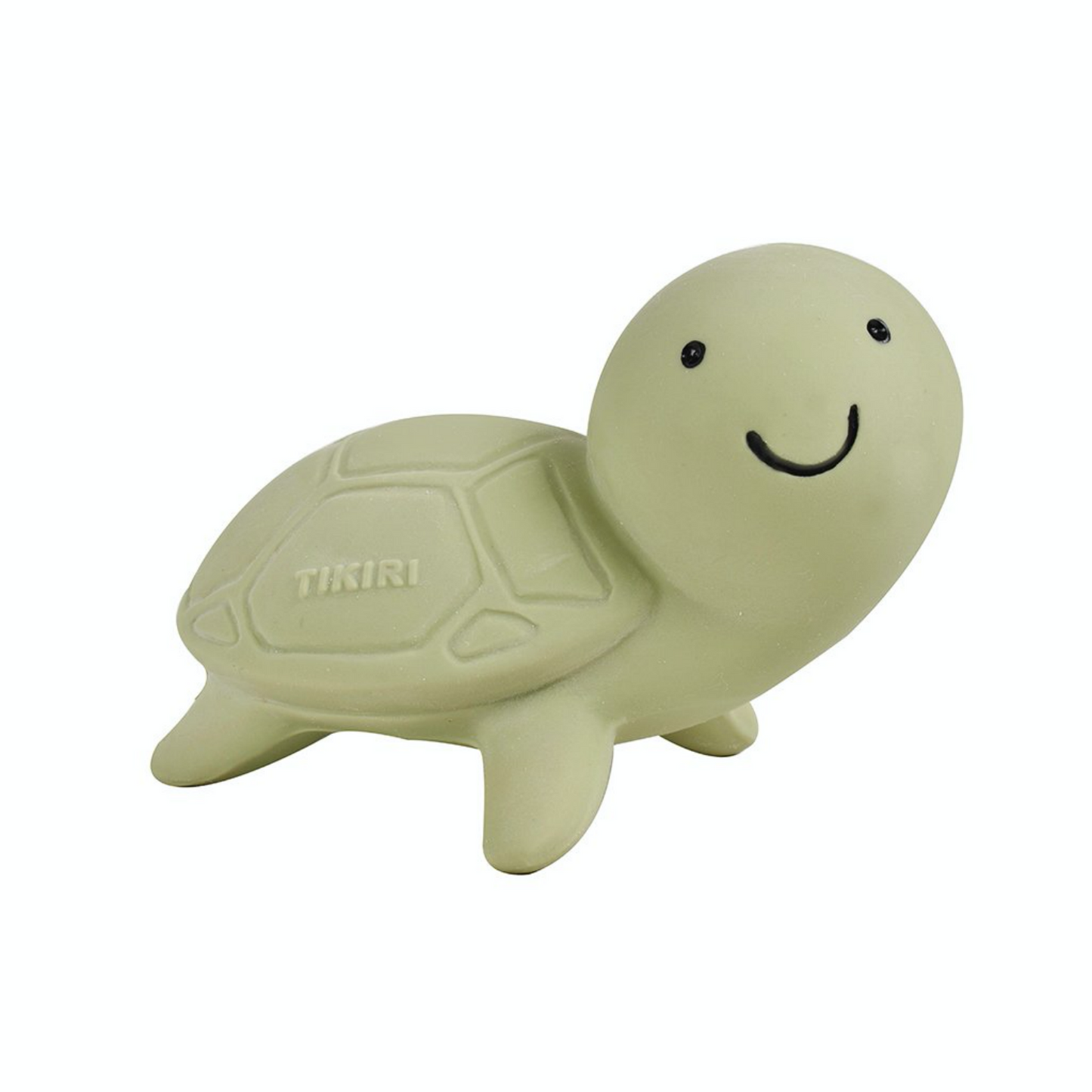 TIKIRI Natural Rubber Rattle & Bath Toy ‘Turtle’ | Front View | BeoVERDE.ie