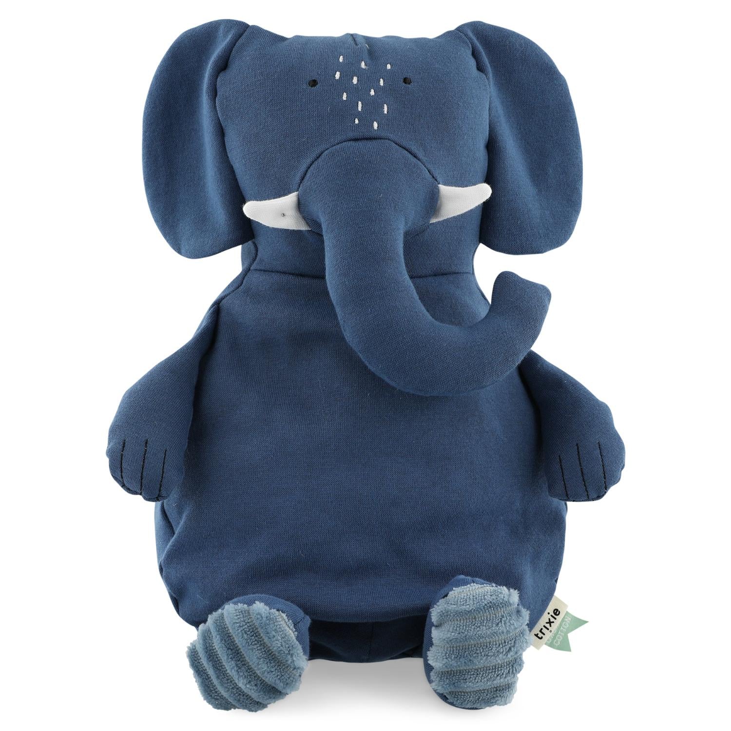 Trixie Mrs. Elephant | Organic Plush Toy | Sitting - Front | BeoVERDE.ie