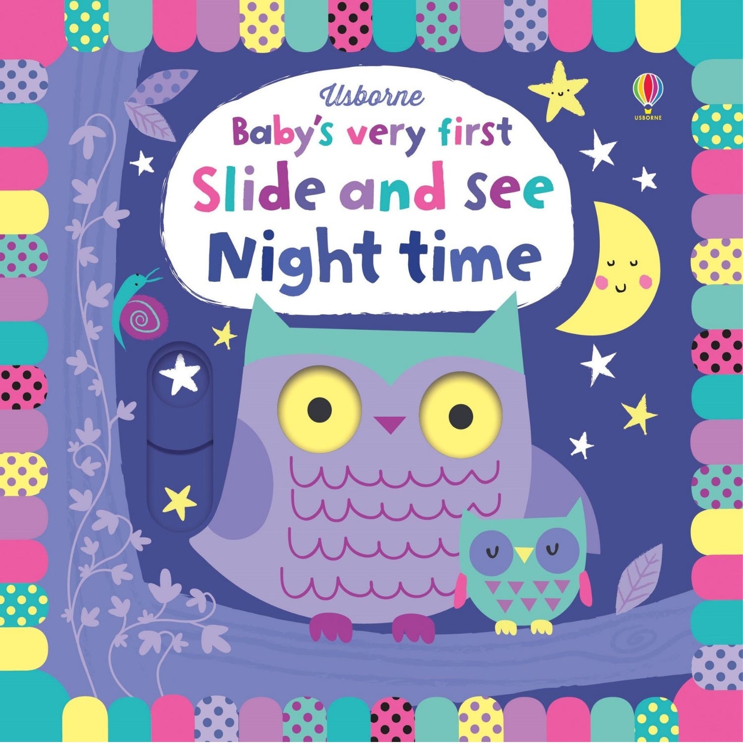 Baby's Very First Slide and See Night Time | Interactive Board Book for Babies and Toddlers | Usborne | Book Cover | BeoVERDE.ie