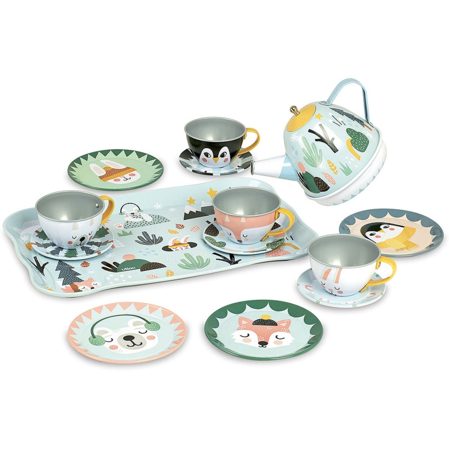 Vilac Musical Tea Set | Designed by Michelle Carlslund | Pretend Play Toy | Front View | BeoVERDE.ie