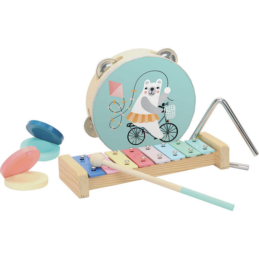 Vilac Musical Instruments Set Designed by Michelle Carlslund | Musical Toy | Wooden Toddler Activity Toy | Front View | BeoVERDE.ie