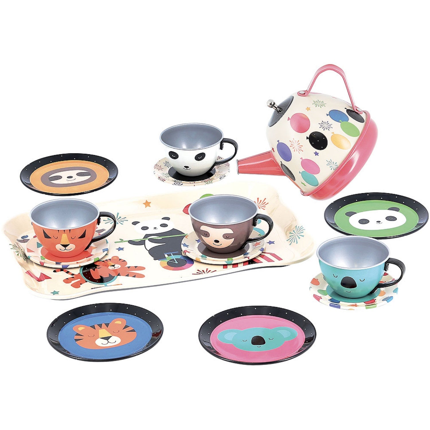 Vilac Rainbow Musical Tea Set | Designed by Andy Westface | Pretend Play Toy | Front View | BeoVERDE Ireland