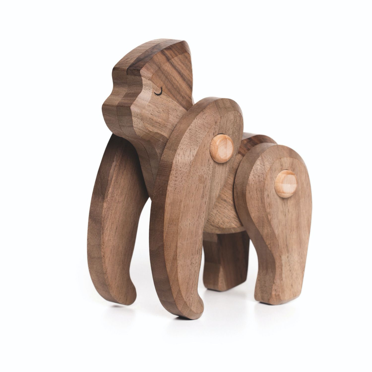 TOBE Wooden Gorilla | Movable Arms & Legs | Front-Side View | BeoVERDE.ie
