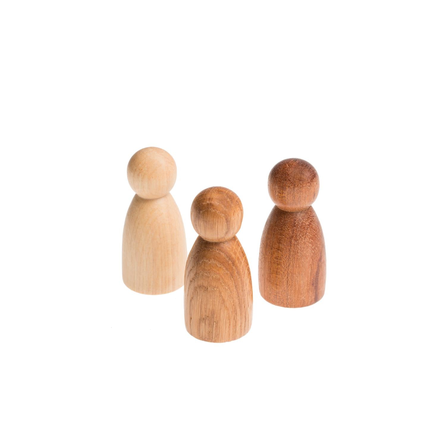 Grapat 3 Natural Woods Nins | Wooden Toys for Kids | Open-Ended Play Set | Front View | BeoVERDE.ie
