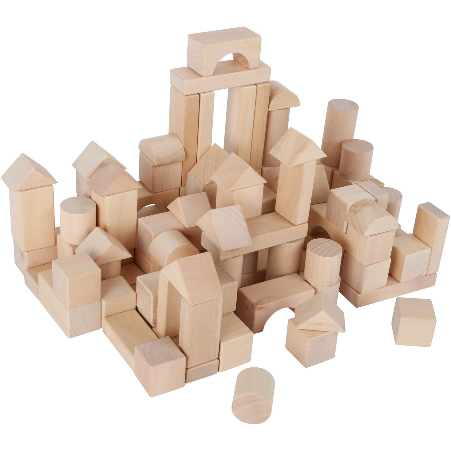 Small Foot Natural Wooden Building Blocks In A Bag | 100 Blocks | BeoVERDE.ie