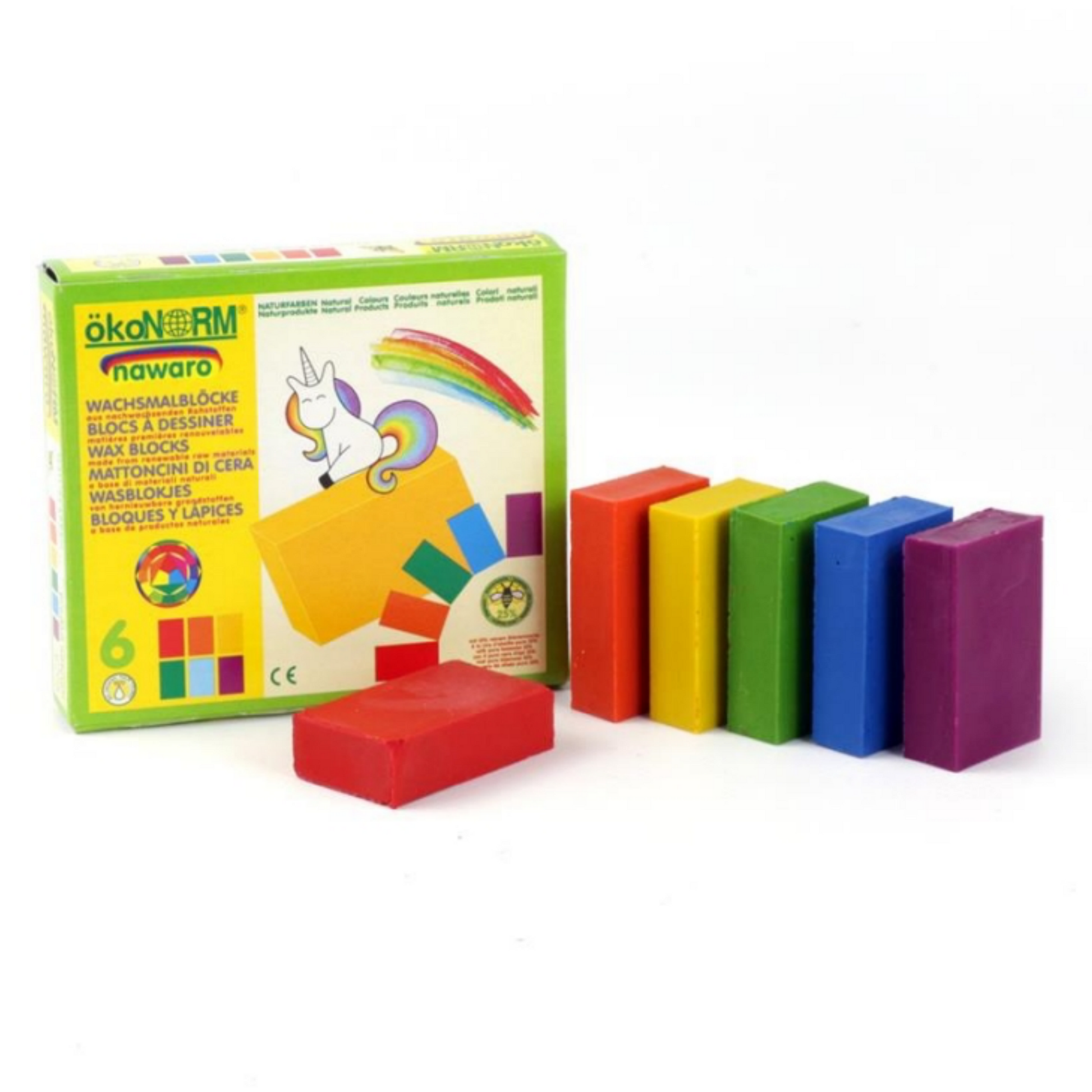 okoNORM Child-Safe Natural Wax Blocks | 6 Vibrant Colours | BeoVERDE.ie