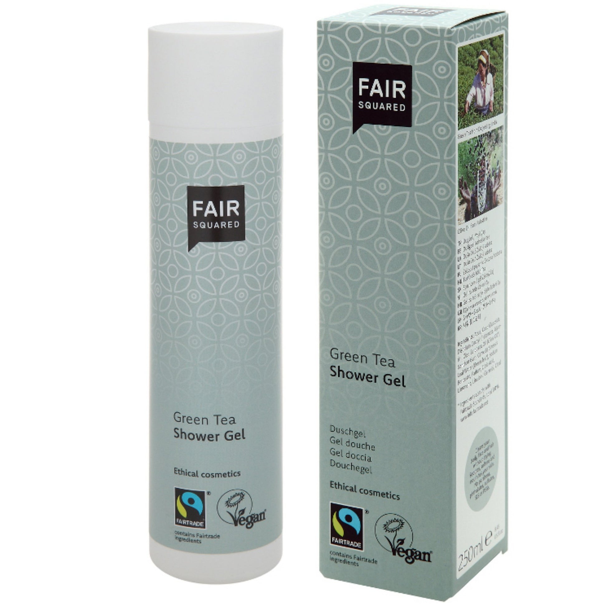 FAIR SQUARED Green Tea Shower Gel | Fairtrade Vegan Natural Halal | BeoVERDE.ie