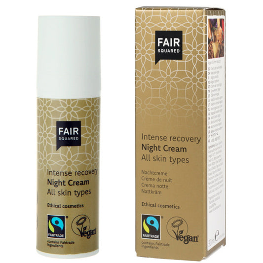 FAIR SQUARED Intense Recovery Night Cream | Fairtrade Vegan Natural Halal | BeoVERDE.ie