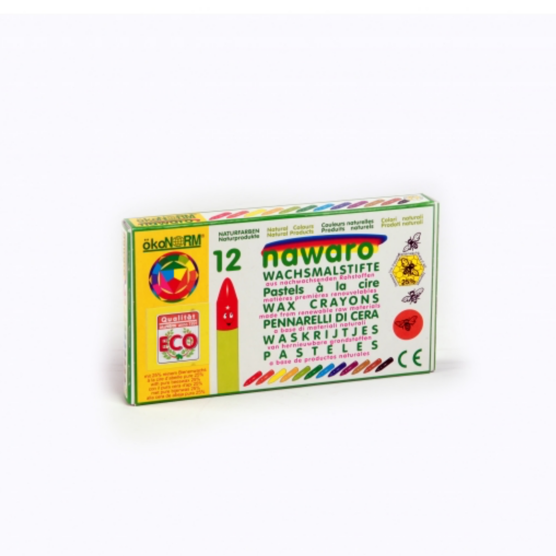 Child-Safe Natural Wax Crayons | 12 Vibrant Colours | Box | BeoVERDE.ie