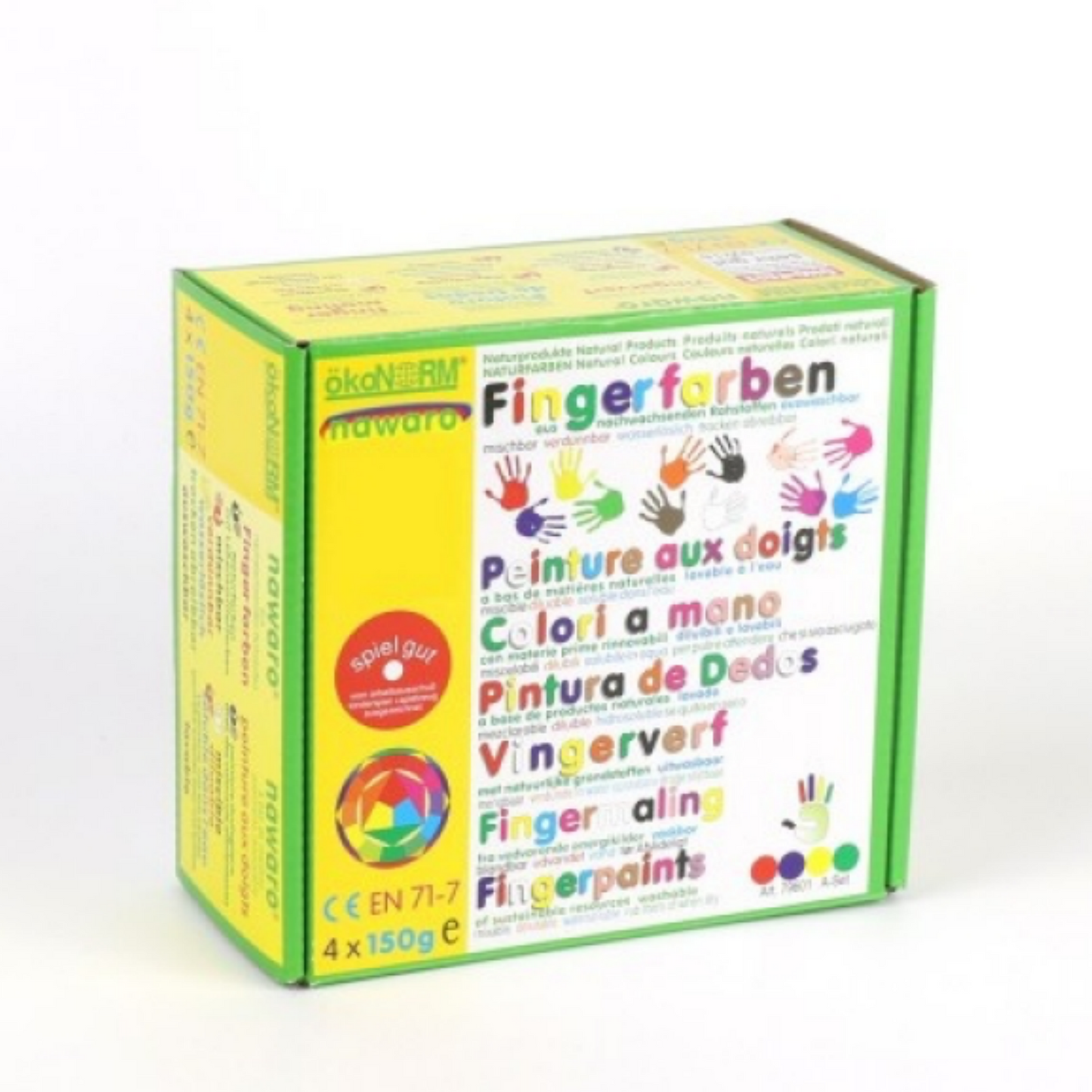 Child-Safe Natural Finger Paint | 4 Vibrant Colours | Box Closeup | BeoVERDE.ie