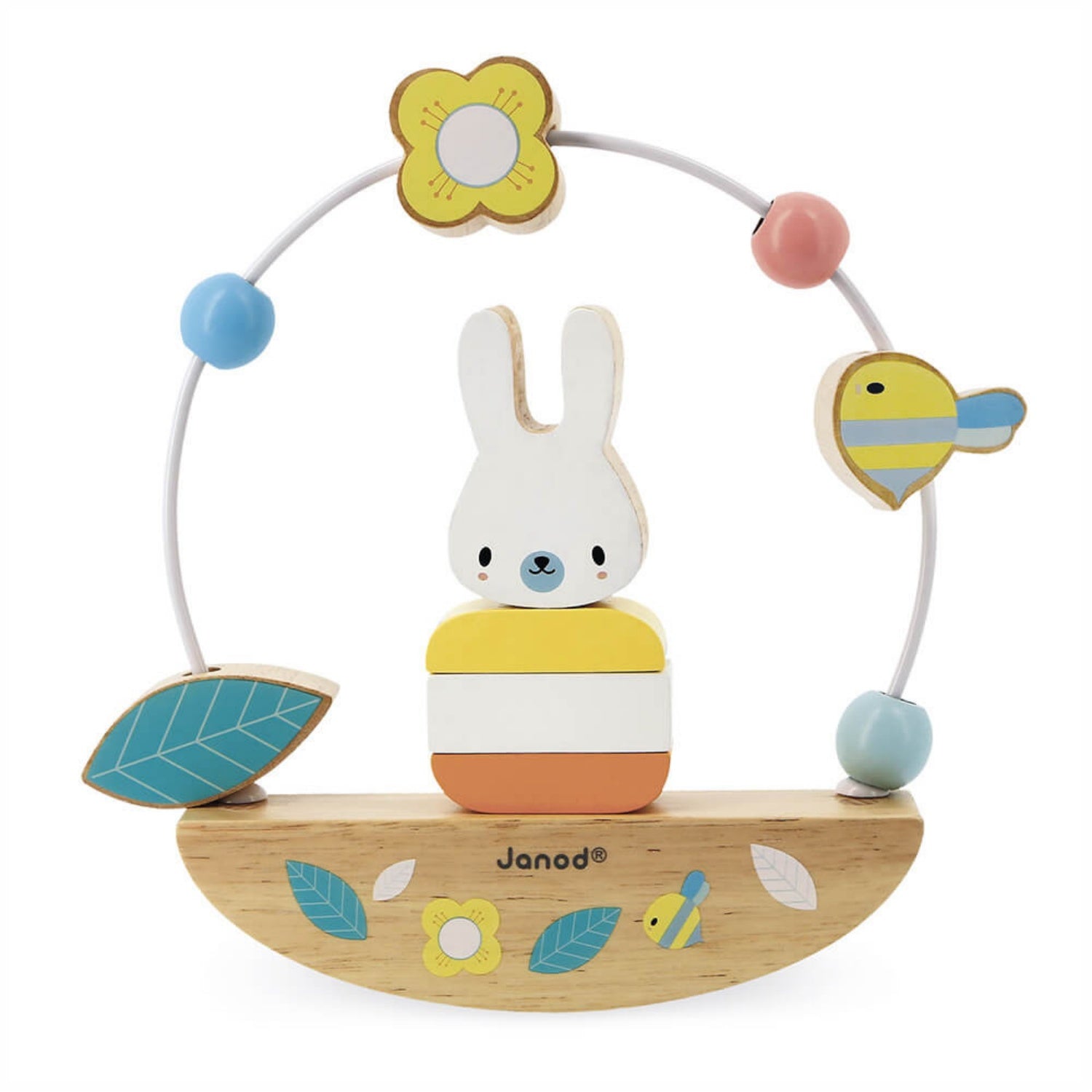 Janod Pure Bead Maze And Rocking Rabbit | Toddler Activity Toy | BeoVERDE Ireland