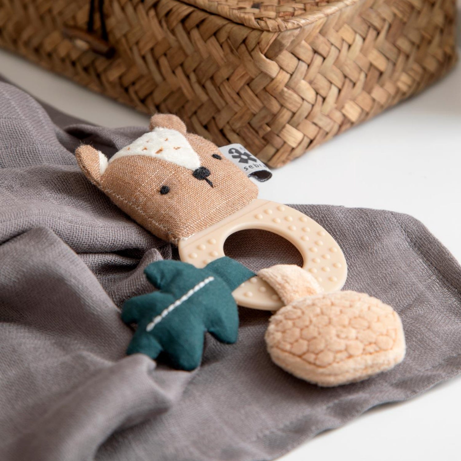 Sebra Milo The Bear | Rattle | Baby Activity Toy | BeoVERDE Ireland