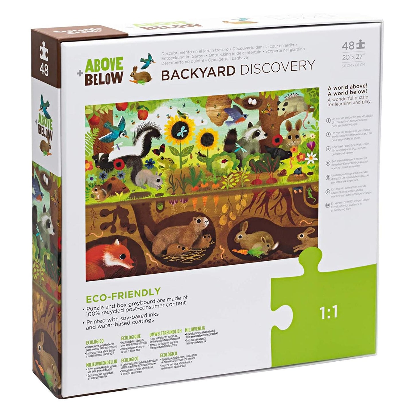 Crocodile Creek Above + Below - Backyard Discovery | Floor Jigsaw Puzzle For Kids | Box Back | BeoVERDE.ie
