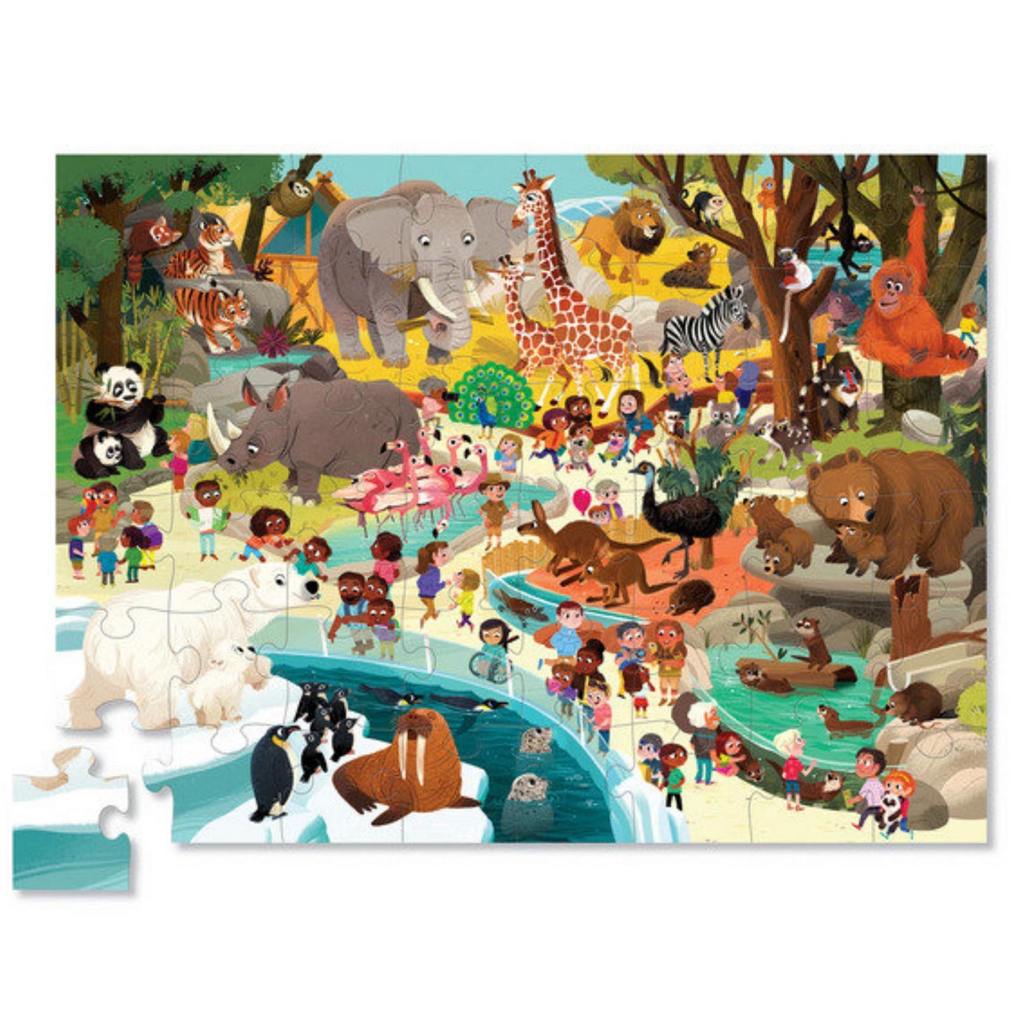 Crocodile Creek Day at the Zoo Puzzle | Floor Jigsaw Puzzle For Kids | Completed Jigsaw Puzzle | BeoVERDE.ie