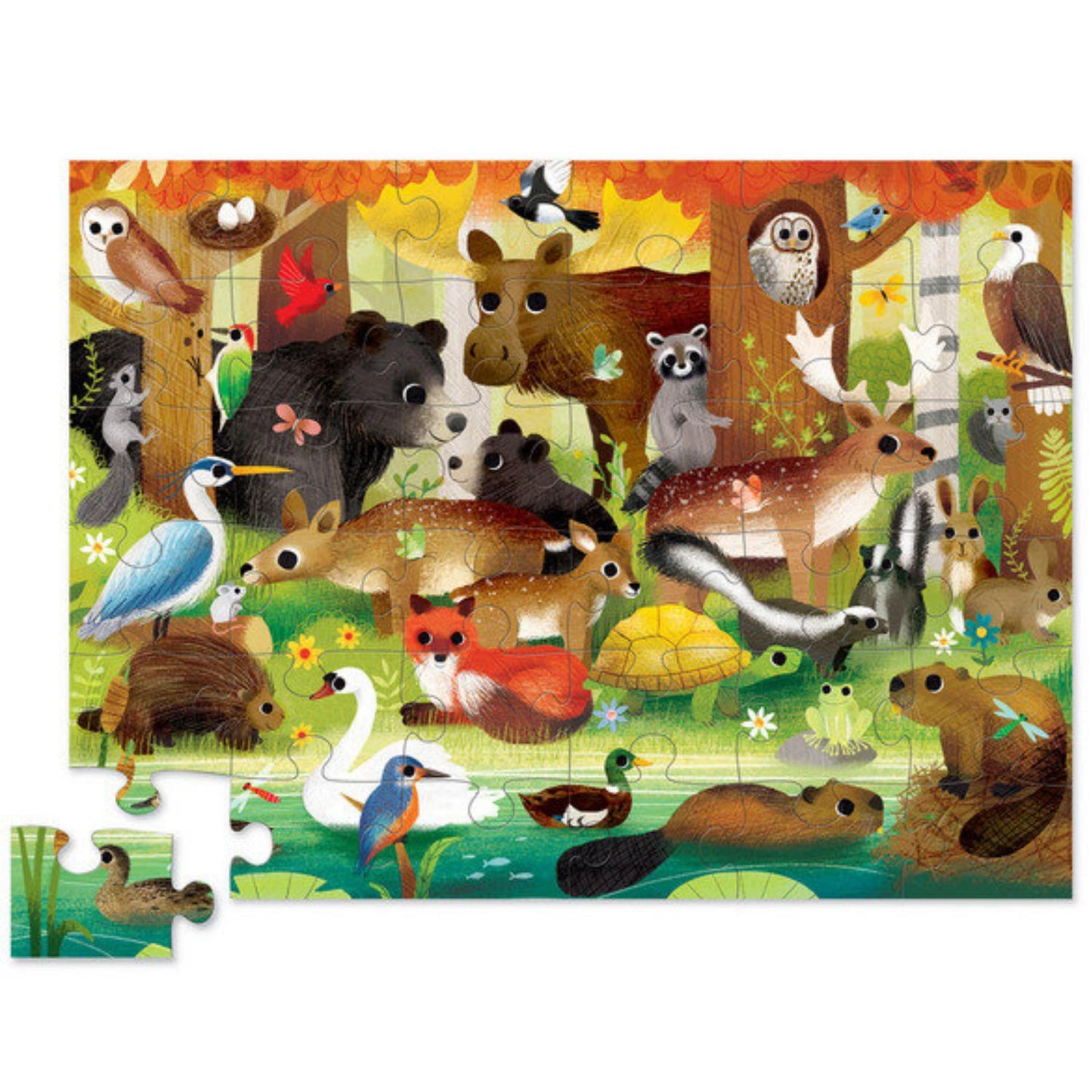 Crocodile Creek Forest Friends Puzzle | Floor Jigsaw Puzzle For Kids | Box Back | BeoVERDE.ie