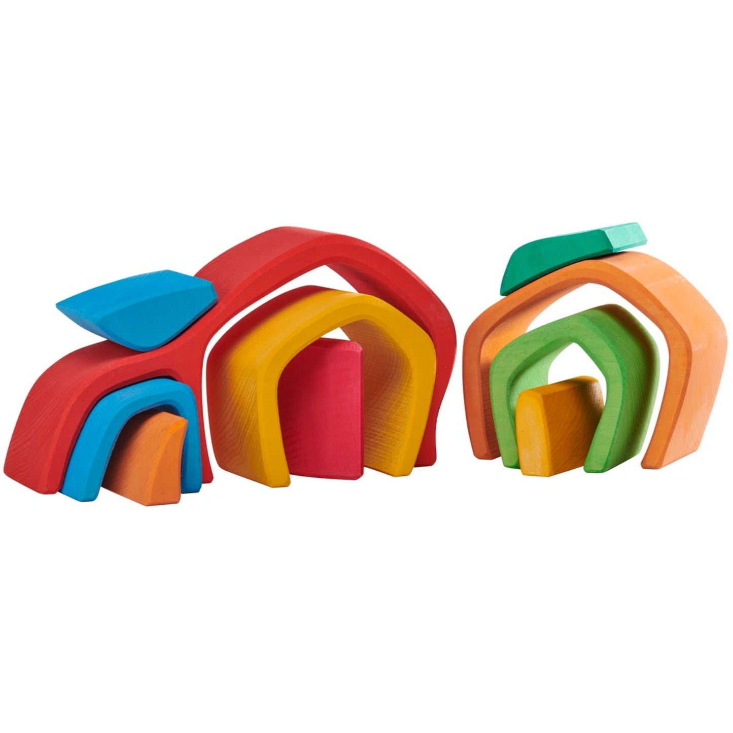 Gluckskafer Vaulted Tunnel Stacker | Imaginative Play Wooden Toys | | Waldorf Education and Montessori Education | Front View | BeoVERDE.ie