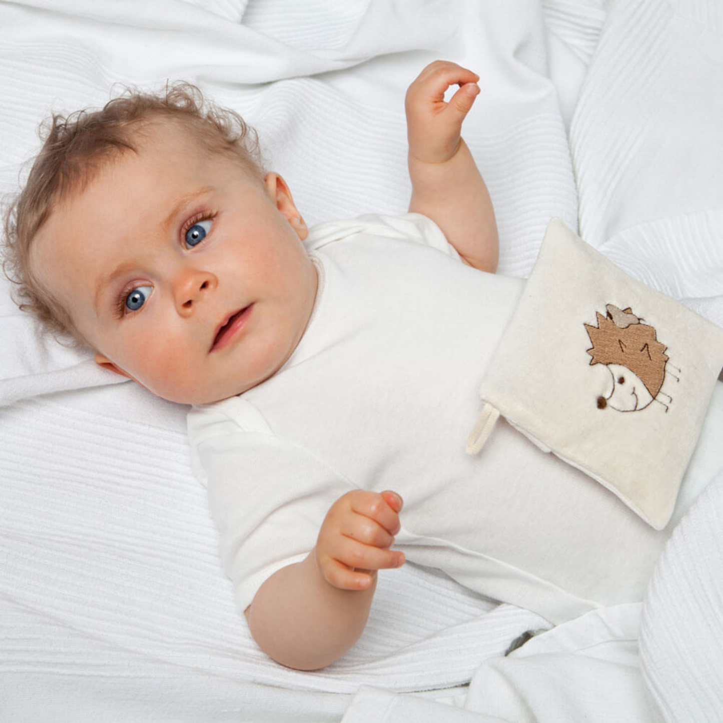 Warming Pillow for Babies | Bear | Organic Flax Seeds and Organic Cotton | Baby with Warming Pillow | BeoVERDE.ie