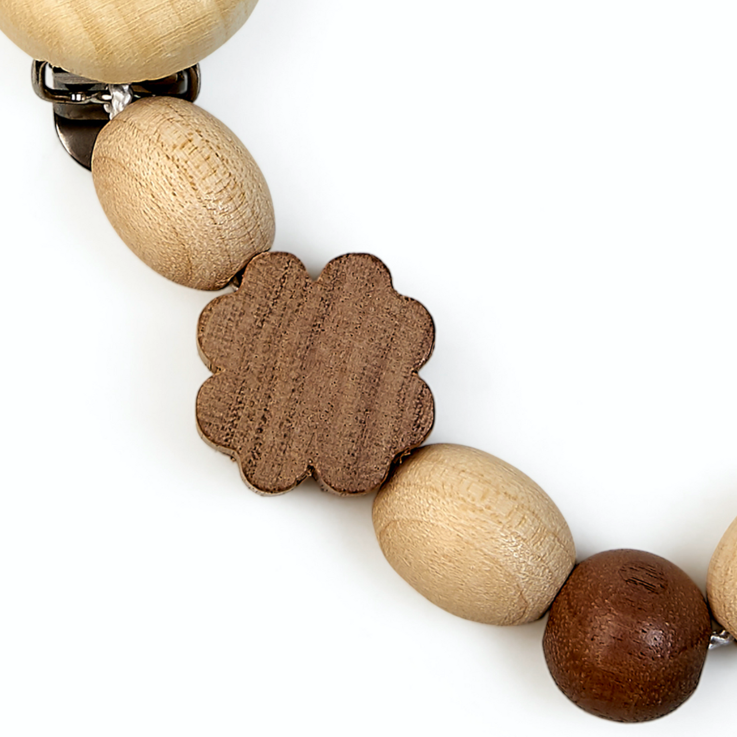 Cloverleaf | Bright Wood & Walnut | Natural Wooden Dummy Clip | Made in Germany