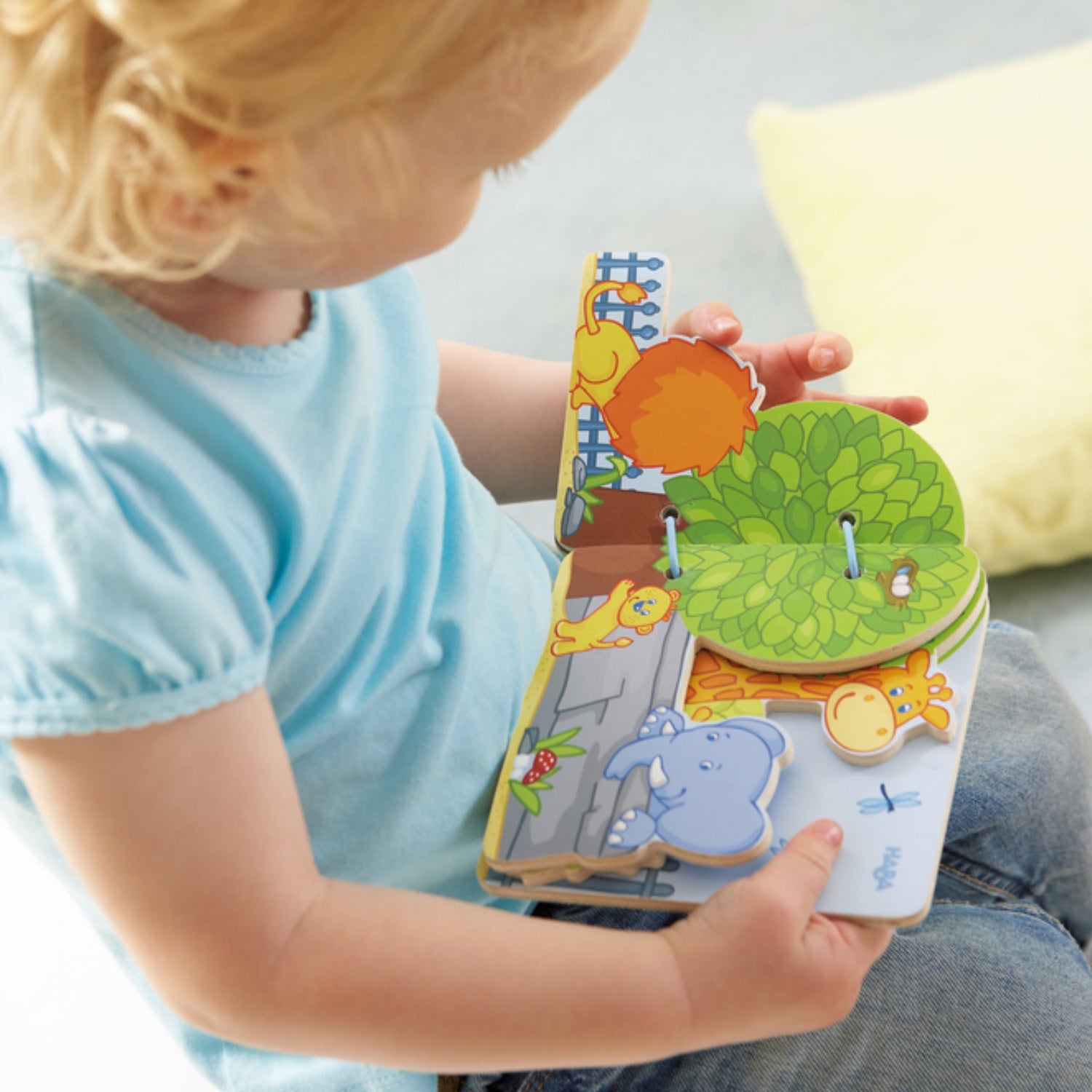 Zoo Friends | Wooden Baby Book | Baby’s First Book Toy | HABA | Lifestyle: Baby Reading Wooden Book | BeoVERDE.ie