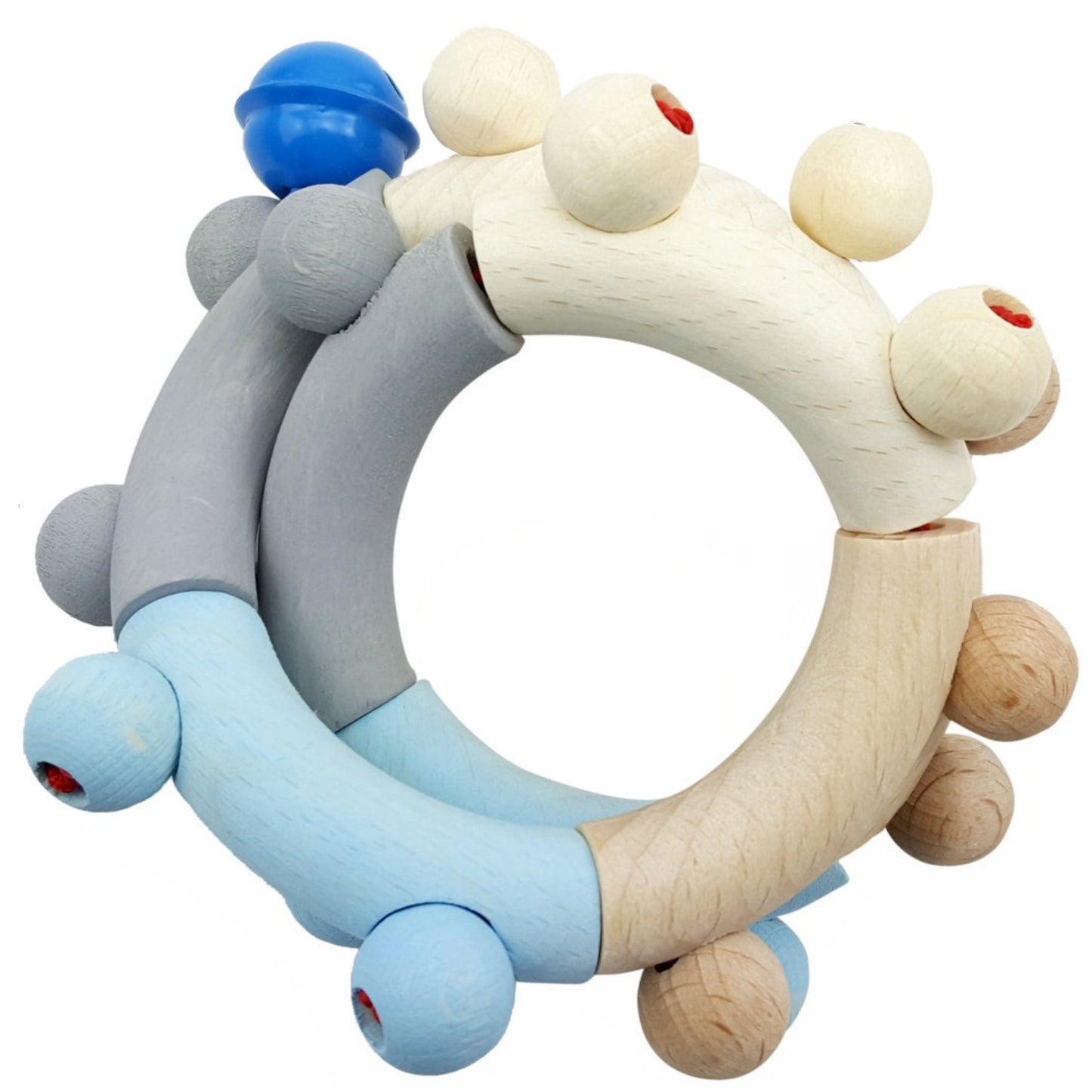 Baby Blue Eight | Rattle and Clutching Toy | Baby’s First Wooden Toy | Hess | Left Side | BeoVERDE.ie