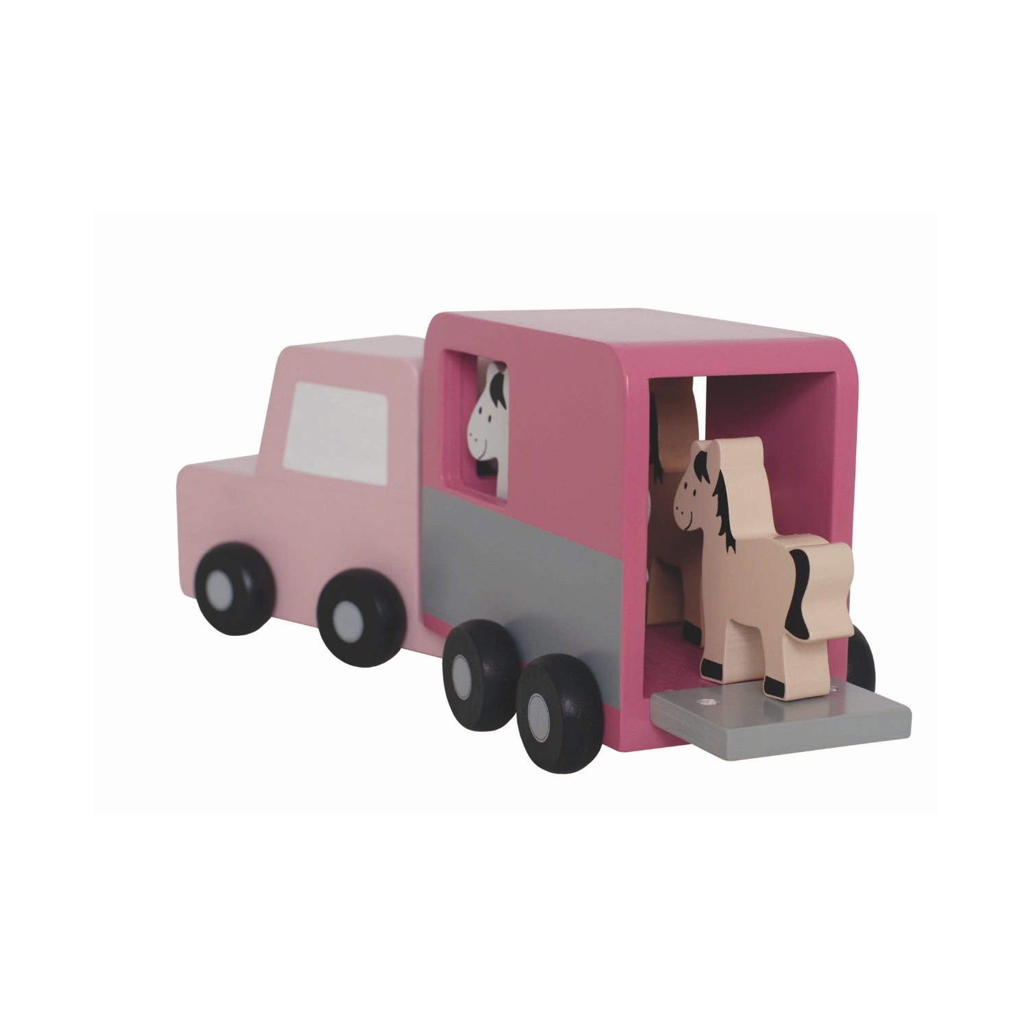 JaBaDaBaDo Horse Trailer | Wooden Imaginative Play Toy | Rear View | BeoVERDE.ie