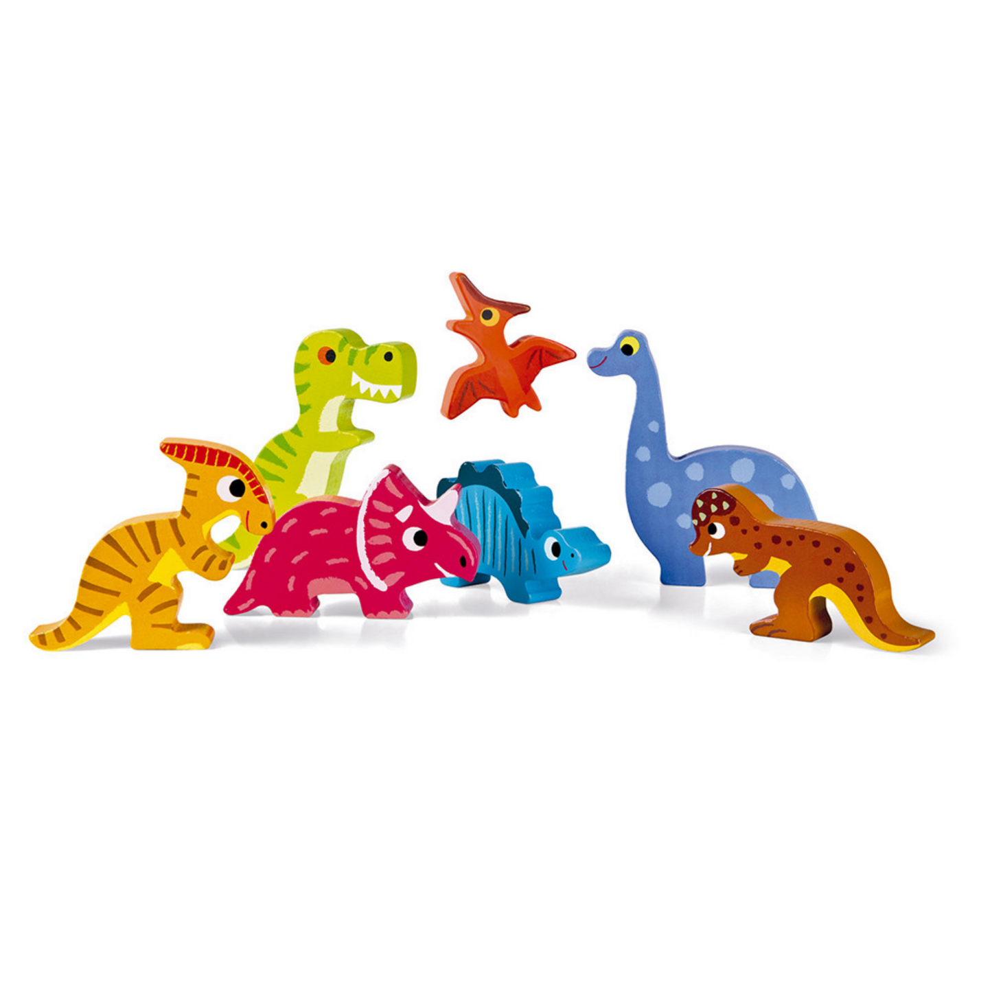 Janod Dinosaurs Puzzle With 7 Different Animals | Wooden Toddler Activity Toy | 7 Animals | BeoVERDE.ie