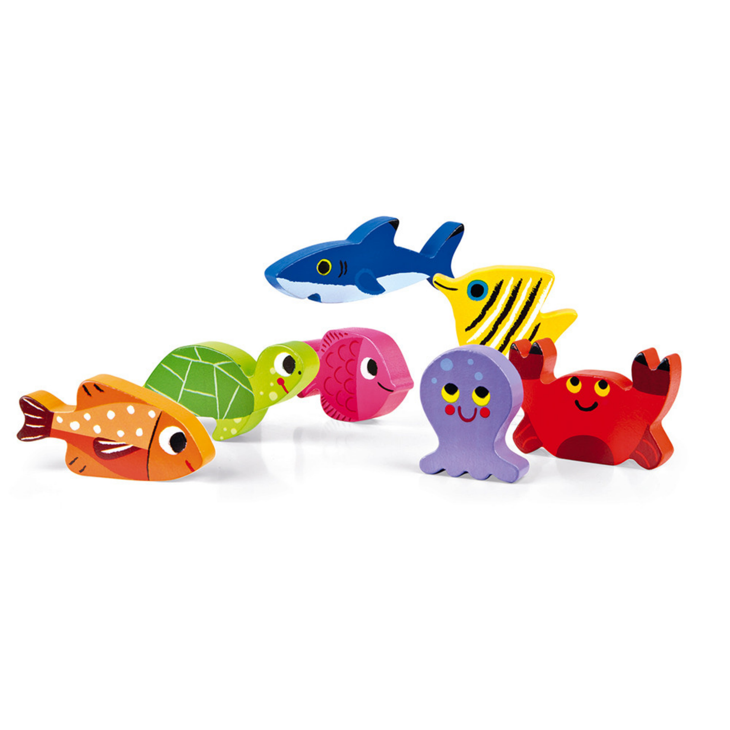 Janod Marine Life Puzzle With 7 Different Animals | Wooden Toddler Activity Toy | 7 Animals | BeoVERDE.ie