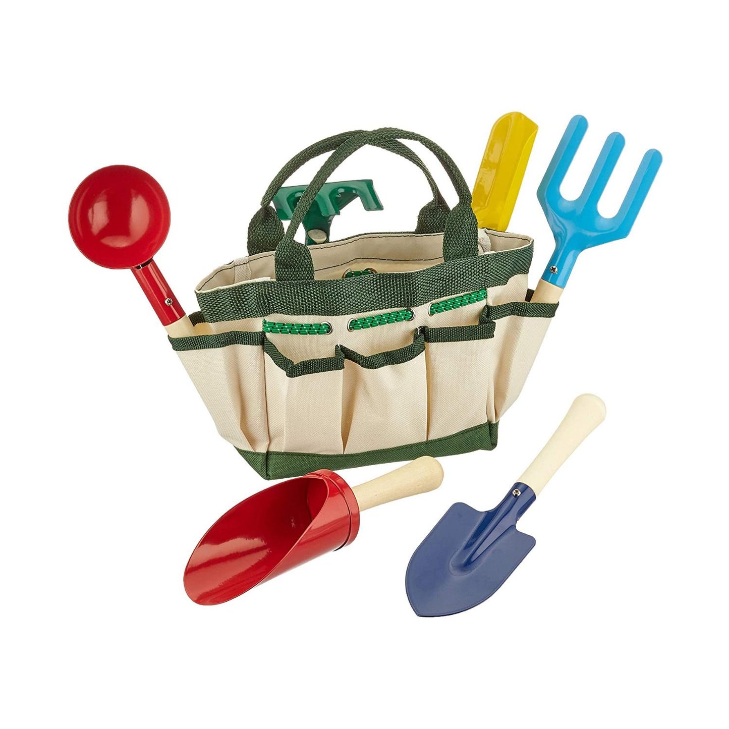 Legler Toys Kids Garden Tools or Beach Toy Set with Carry Bag | Outdoor & Gardening | Front View – 2 Shovels Outside Bag | BeoVERDE.ie