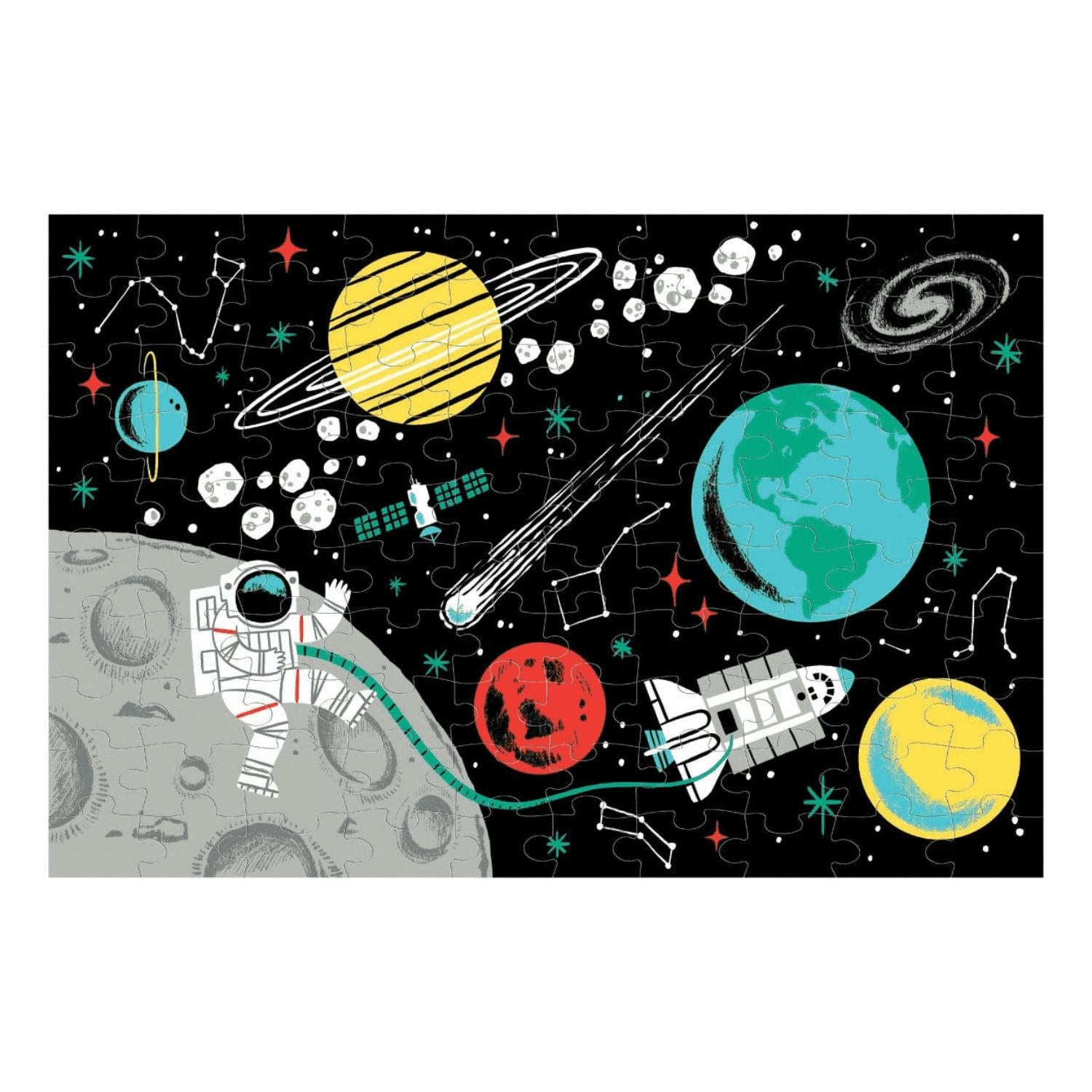 Mudpuppy Outer Space Glow-In-The-Dark Puzzle | Jigsaw Puzzle For Kids | Completed Jigsaw Puzzle | BeoVERDE.ie