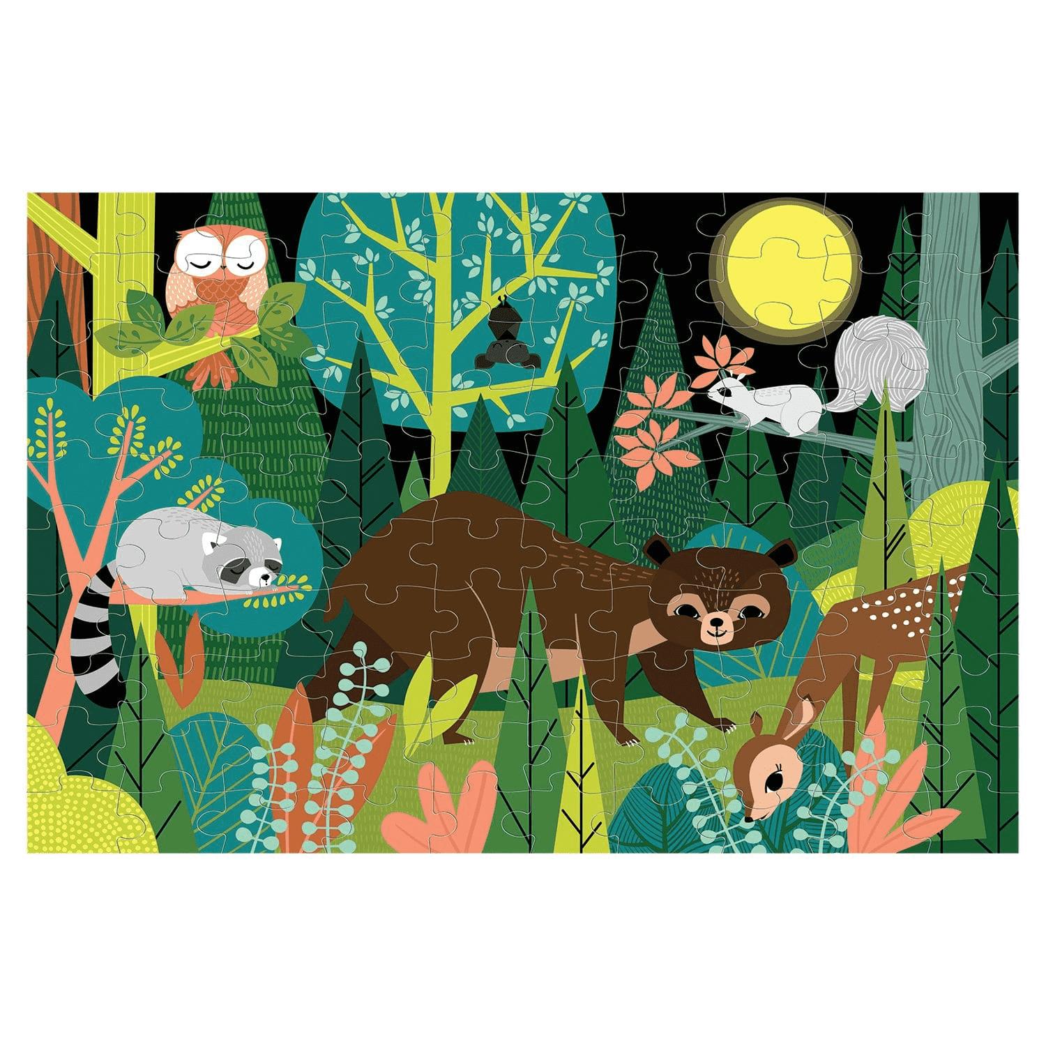 Mudpuppy In the Forest Glow-In-The-Dark Puzzle | Jigsaw Puzzle For Kids | Completed Jigsaw Puzzle | BeoVERDE.ie