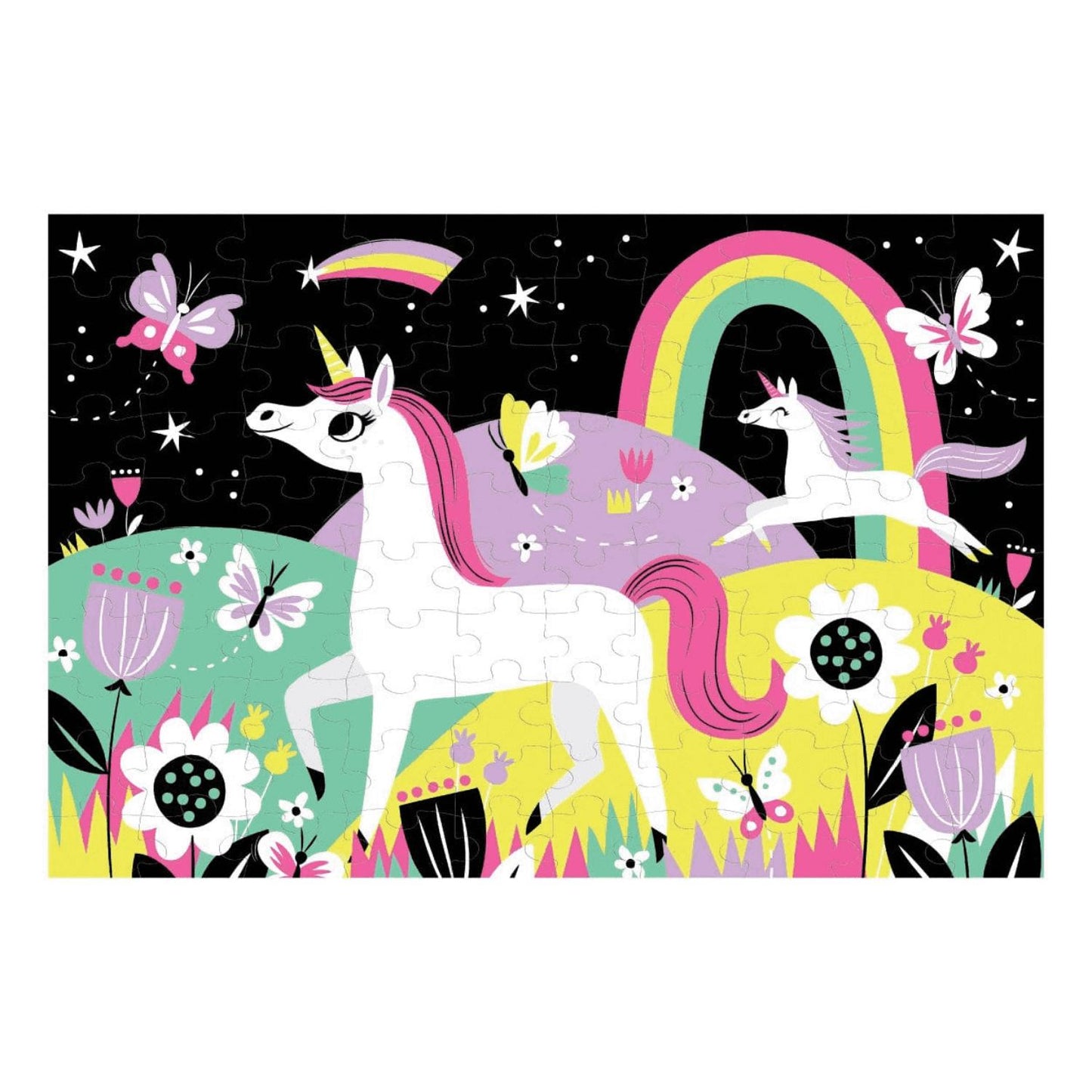 Mudpuppy Unicorns Glow-In-The-Dark Puzzle | Jigsaw Puzzle For Kids | Completed Jigsaw Puzzle | BeoVERDE.ie
