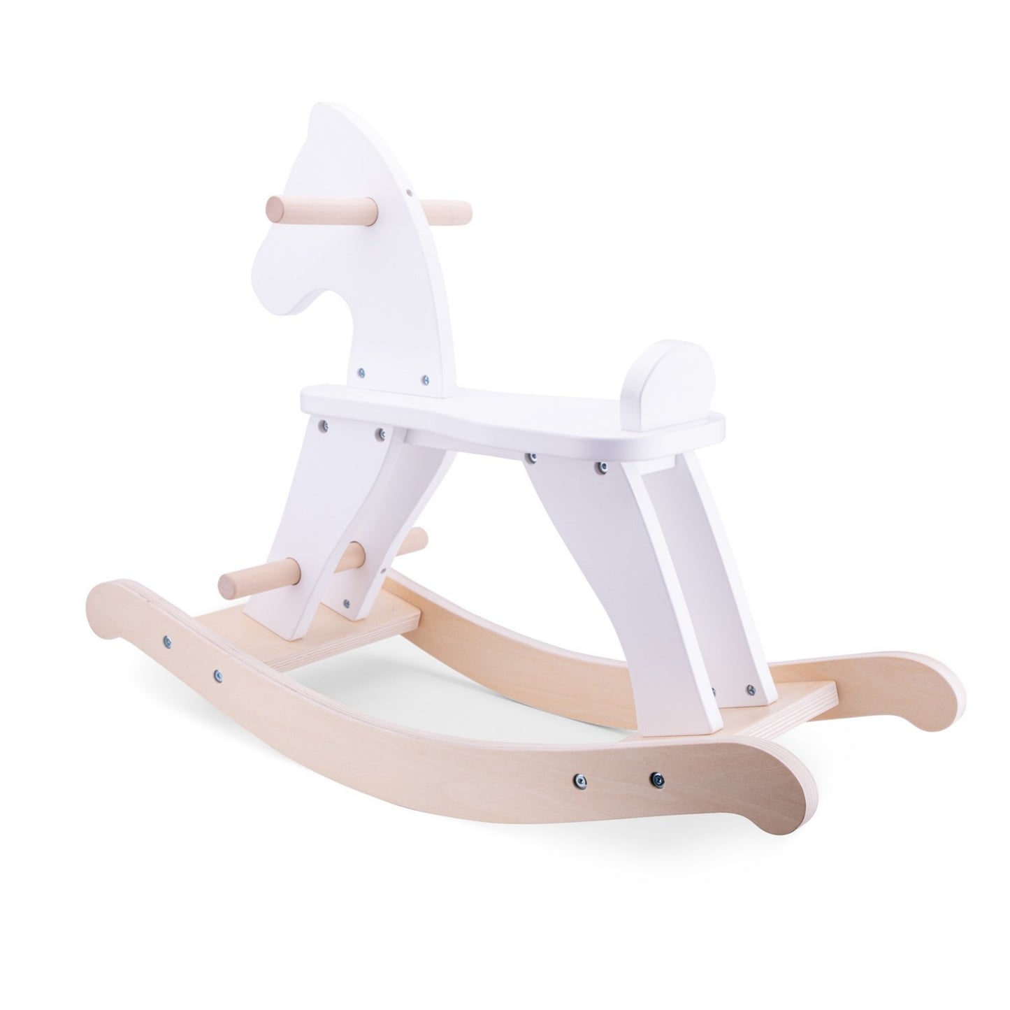 New Classic Toys Wooden Rocking Horse | White | Toddler Activity Wooden Toy | Back Side View | BeoVERDE Ireland