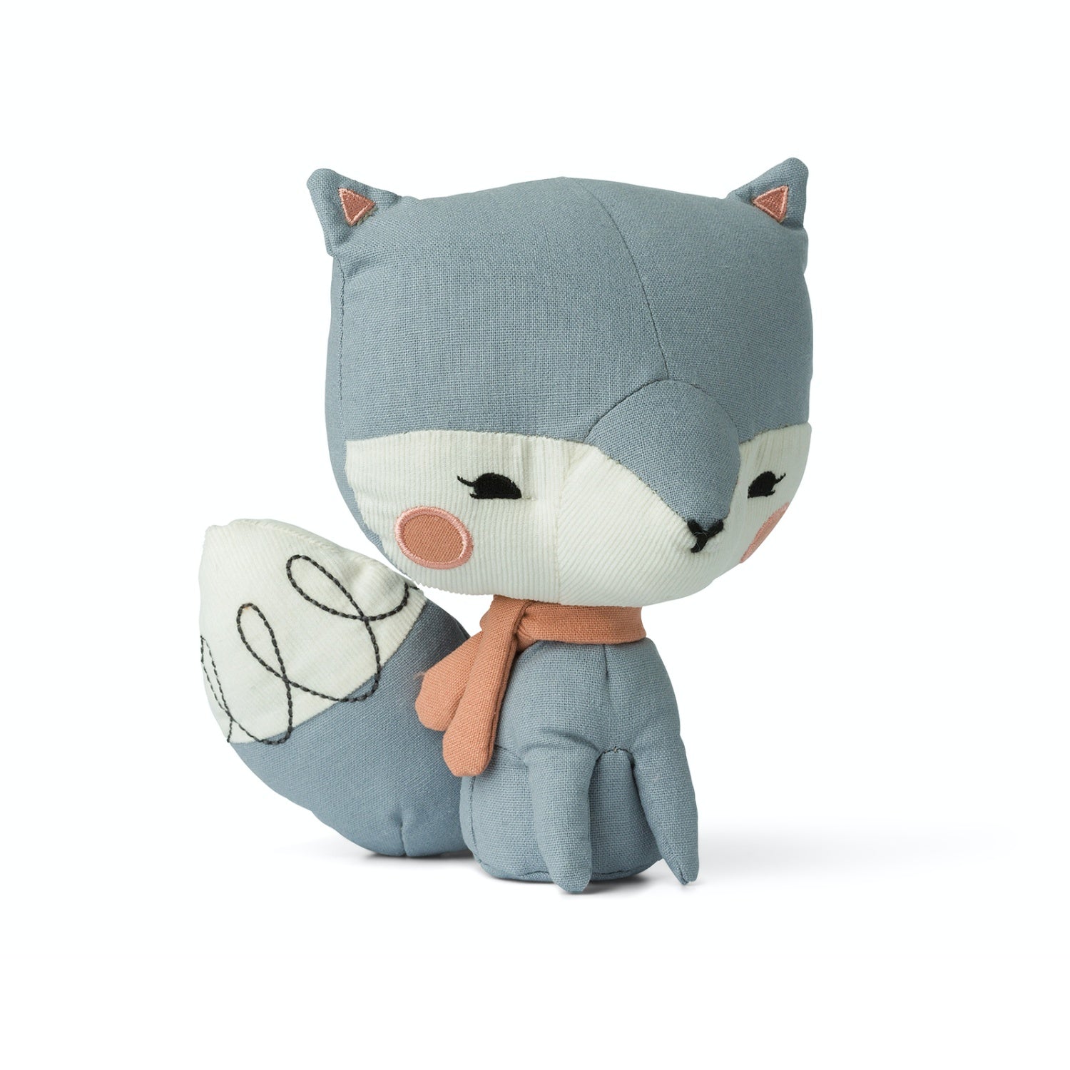 Picca LouLou Fox Beau Blue in Gift Box | Imaginative Play Toy | Hand-Crafted Soft Toy Made From Cotton | Front | BeoVERDE.ie