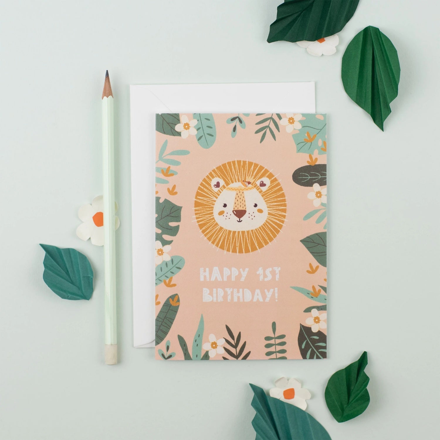 Ricicle Cards 1st Birthday Kids Greeting Card | Kids Birthday Card with Envelope | Front View – Lifestyle | BeoVERDE.ie