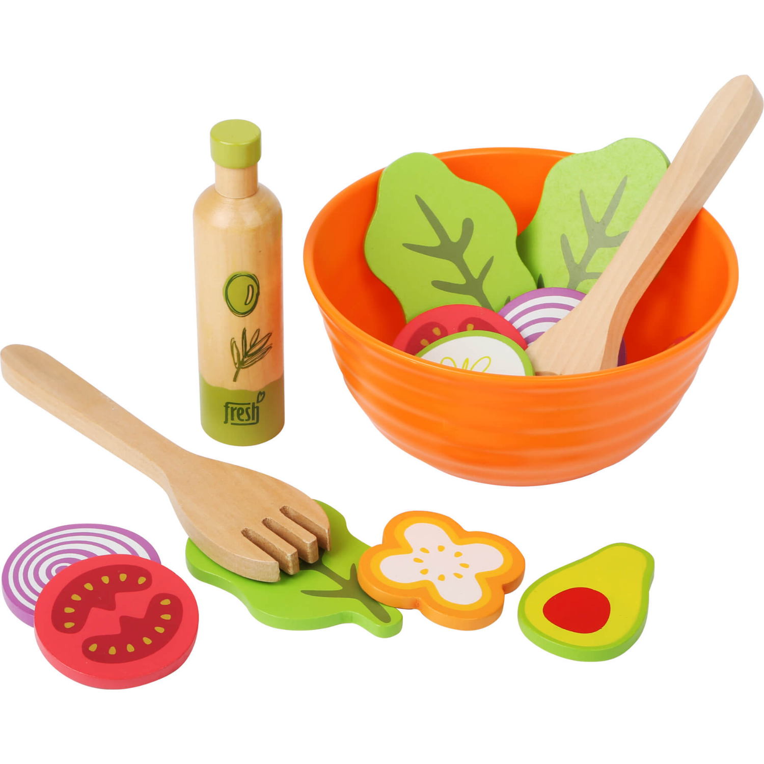 Small Foot Salad Play Set | Gorgeous Pretend Play Toys | Front View | BeoVERDE.ie