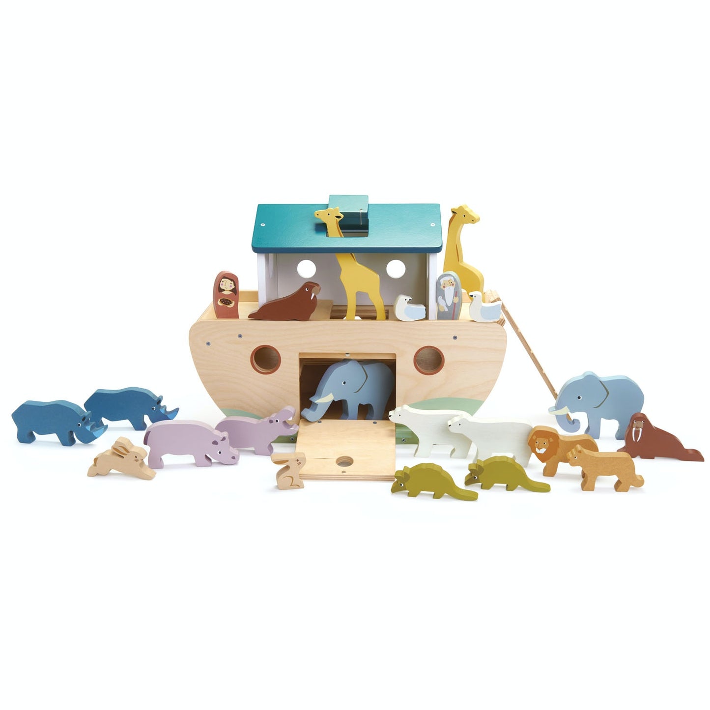 Tender Leaf Toys Noah's Wooden Ark | Hand-Crafted Wooden Toys | Front View | BeoVERDE.ie