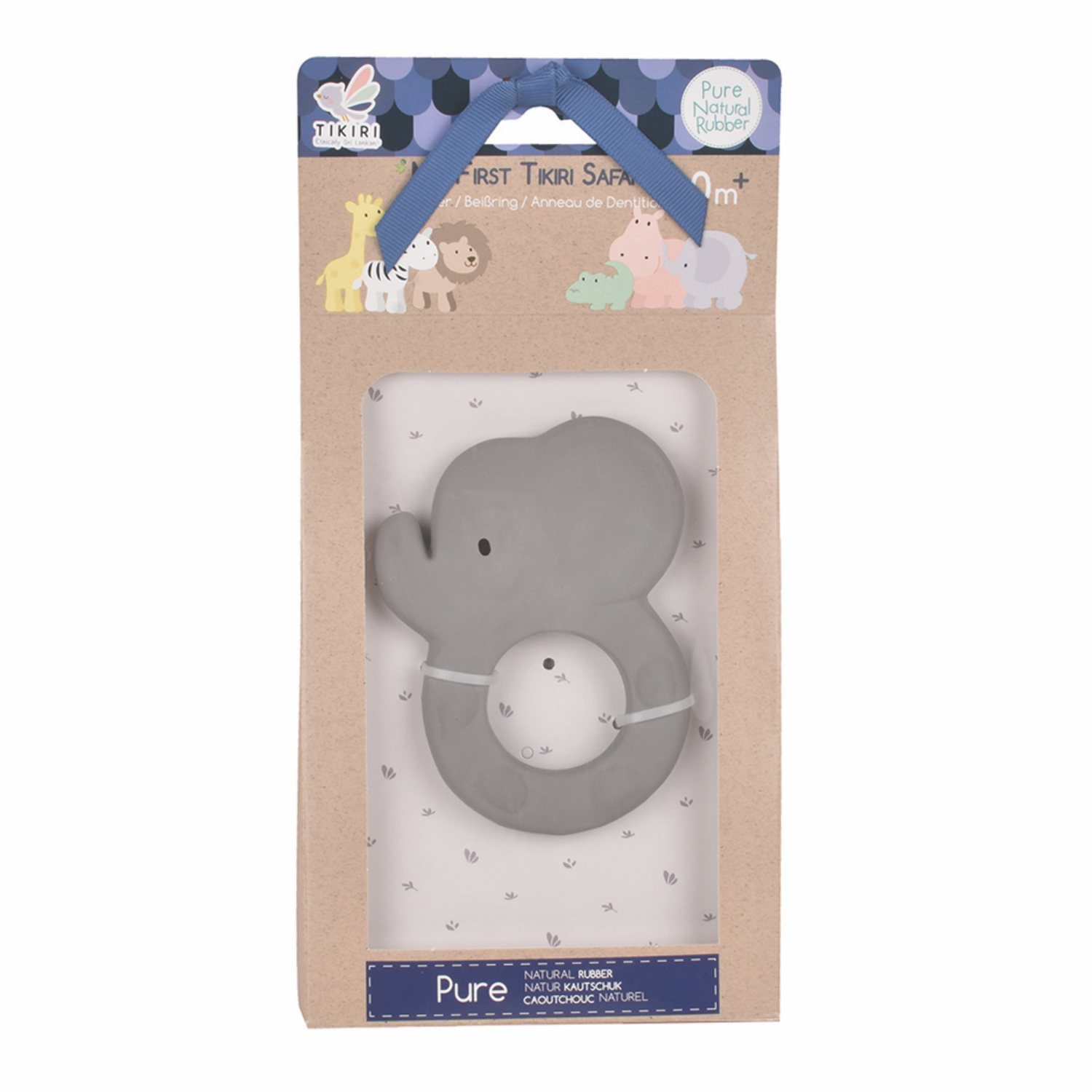 TIKIRI Natural Rubber Baby Teether ‘Elephant’ | Packaging | BeoVERDE.ie